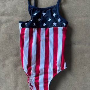 NWT Children’s Place Patriotic Stars and Stripes One Piece Swim Bathing Suit